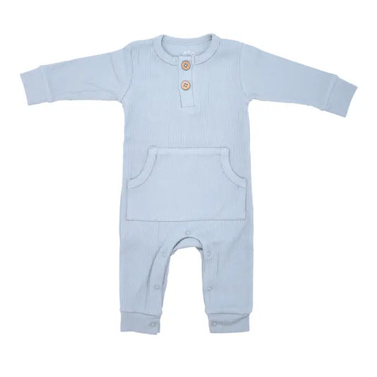 Three Little Tots Baby Ribbed Playsuit with Pockets