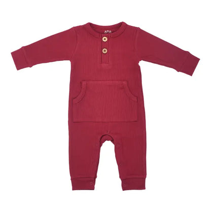 Three Little Tots Baby Ribbed Playsuit with Pockets