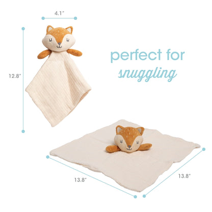 Pearhead Fox Snuggle Blanket, Organic Cotton Muslin