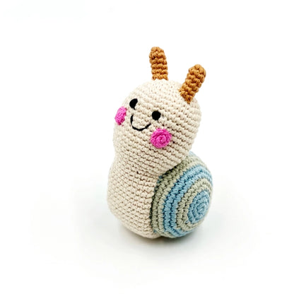 Pebble Garden Bug Plush Snail Rattle